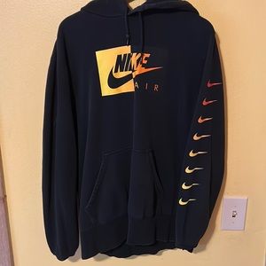 Extra Large Black, yellow, and orange nike air hoodie